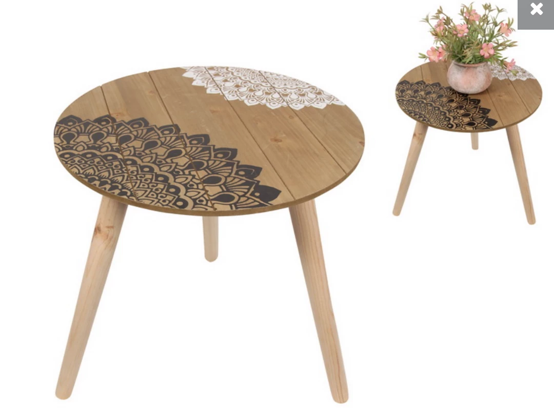 MAL Bohemian Style Mandala Side Table Bedside Coffee Table With Black & White Prints Home & Garden 4 MAL Bohemian Style Mandala Side Table Bedside Coffee Table With Black & White Prints Home & Garden
