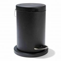 Kmart 3pce Black Bathroom Accessories Set Rubbish Bin Toilet Brush Toilet Roll Holder