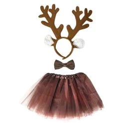 JD Party Christmas Costumes/Decorations Christmas Rudolph The Red Nose Reindeer Ladies Kids Costume Set