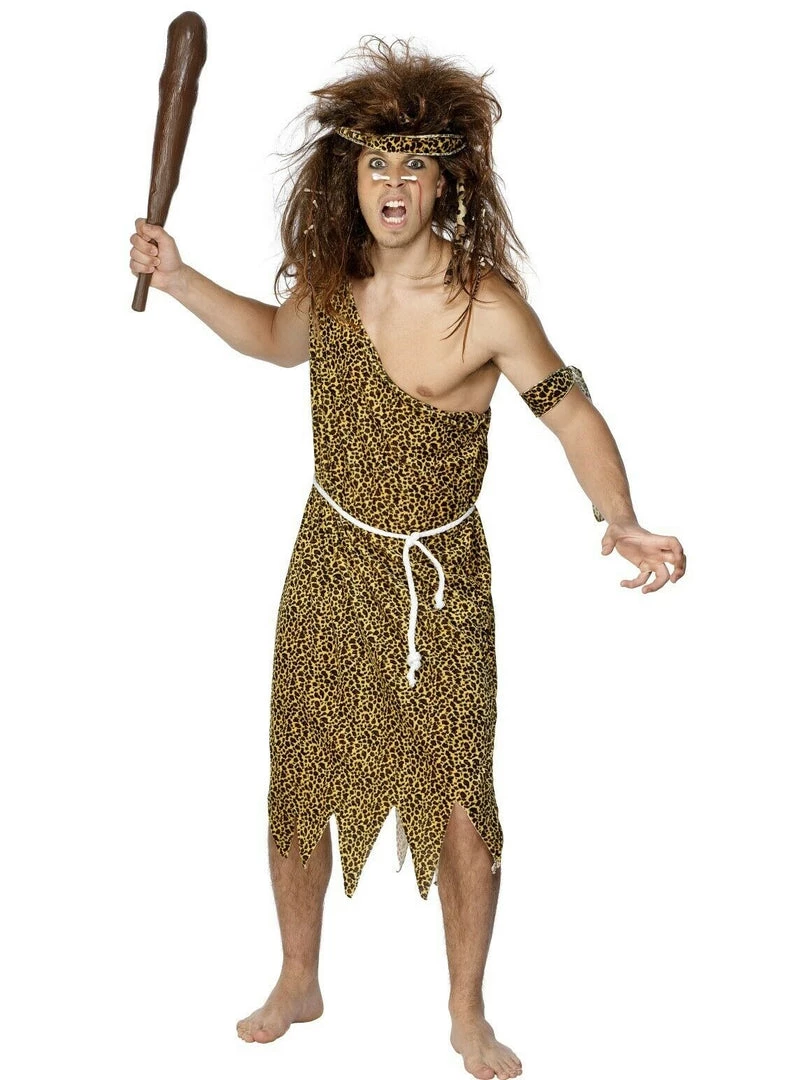 Rubies/Forum/Smiffys Costumes Caveman Leopard Print Club Sandals Wig Mens Costume 4 Rubies/Forum/Smiffys Costumes Caveman Leopard Print Club Sandals Wig Mens Costume