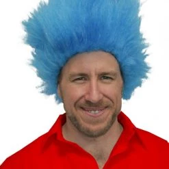 Sweidas Deluxe Creepy Thing Wig Blue Mens Boys Wig Wigs