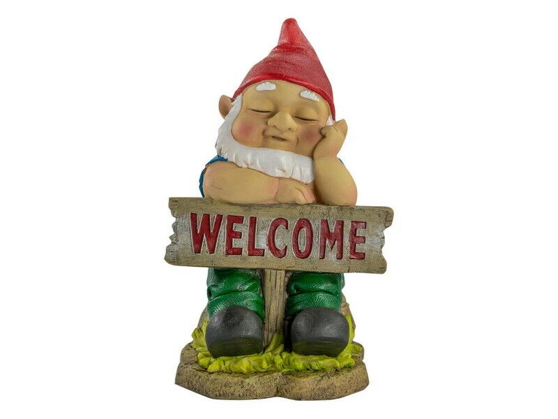 MALMAR 23cm SLEEPY GNOME WELCOME SIGN Ornaments Statues Figurine Garden Decoration Gift 1 MALMAR 23cm SLEEPY GNOME WELCOME SIGN Ornaments Statues Figurine Garden Decoration Gift