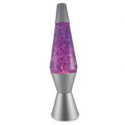 MDI Glitter Lava Lamp Large Motion Rocket Vintage Retro Pink Purple Silver New Home & Garden