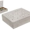 MAL New 1pce 24cm Filigree Carved Trinket Box Shabby White Decor Home & Garden