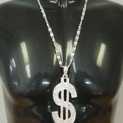 Aussie Toys Bling $ Dollar Sign Pimp Gangster Hip Hop Chunky Metal Necklace Silver Or Gold Costume Accessories 8 Aussie Toys Bling $ Dollar Sign Pimp Gangster Hip Hop Chunky Metal Necklace Silver Or Gold Costume Accessories
