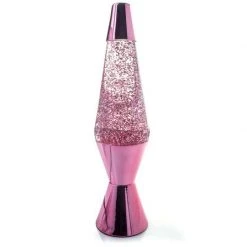 MDI Glitter Lava Lamp Large Motion Rocket Vintage Retro Pink Purple Silver New Home & Garden