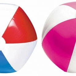 Balloon Agencies Inflatable Beach Ball Pink & White & Primary Colours Summer Pool Party Home & Garden