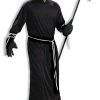 Tomfoolery Grim Reaper Long Black Hooded Death Robe Size STD Halloween Mens Costume
