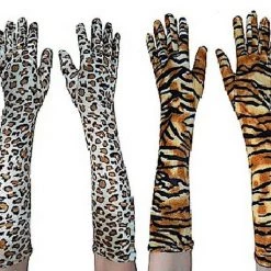 Aussie Toys Animal Print Long Gloves Tiger Leopard Jaguar Zebra Costume Accessory Costume Accessories