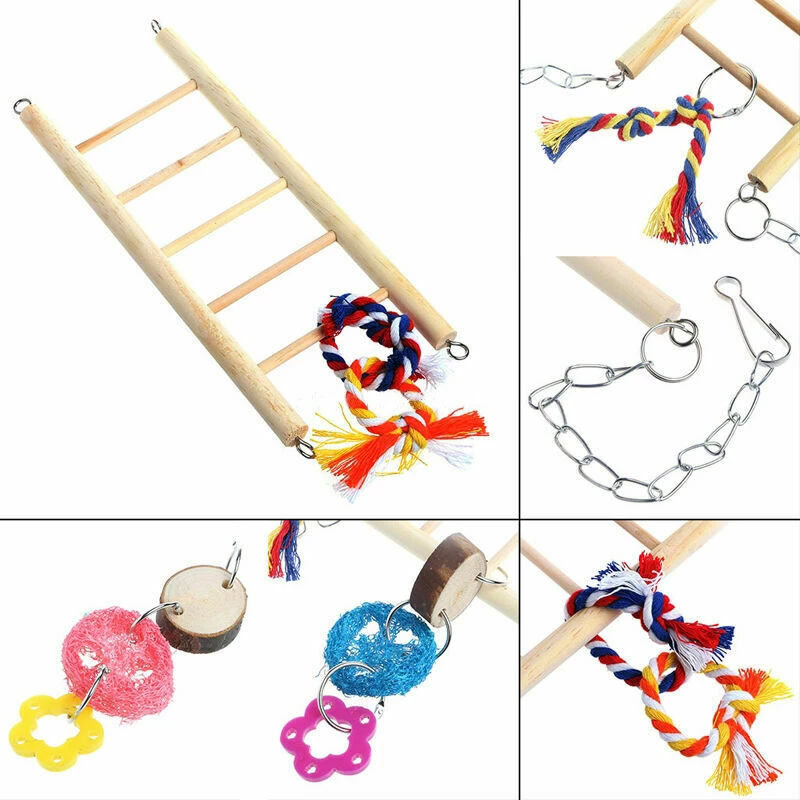 Unbranded Bird Cage Ladder With Chain Bridge Climbing Bird Swing Play Set Budgie Parrot Co 2 Unbranded Bird Cage Ladder With Chain Bridge Climbing Bird Swing Play Set Budgie Parrot Co