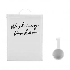 Kmart Metal Laundry Detergent Powder Storage Tin Canister Containers W/Lid Scoop