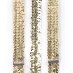 Unbranded Costume Accessories Gold Sequin 80s Costume Suspender Braces