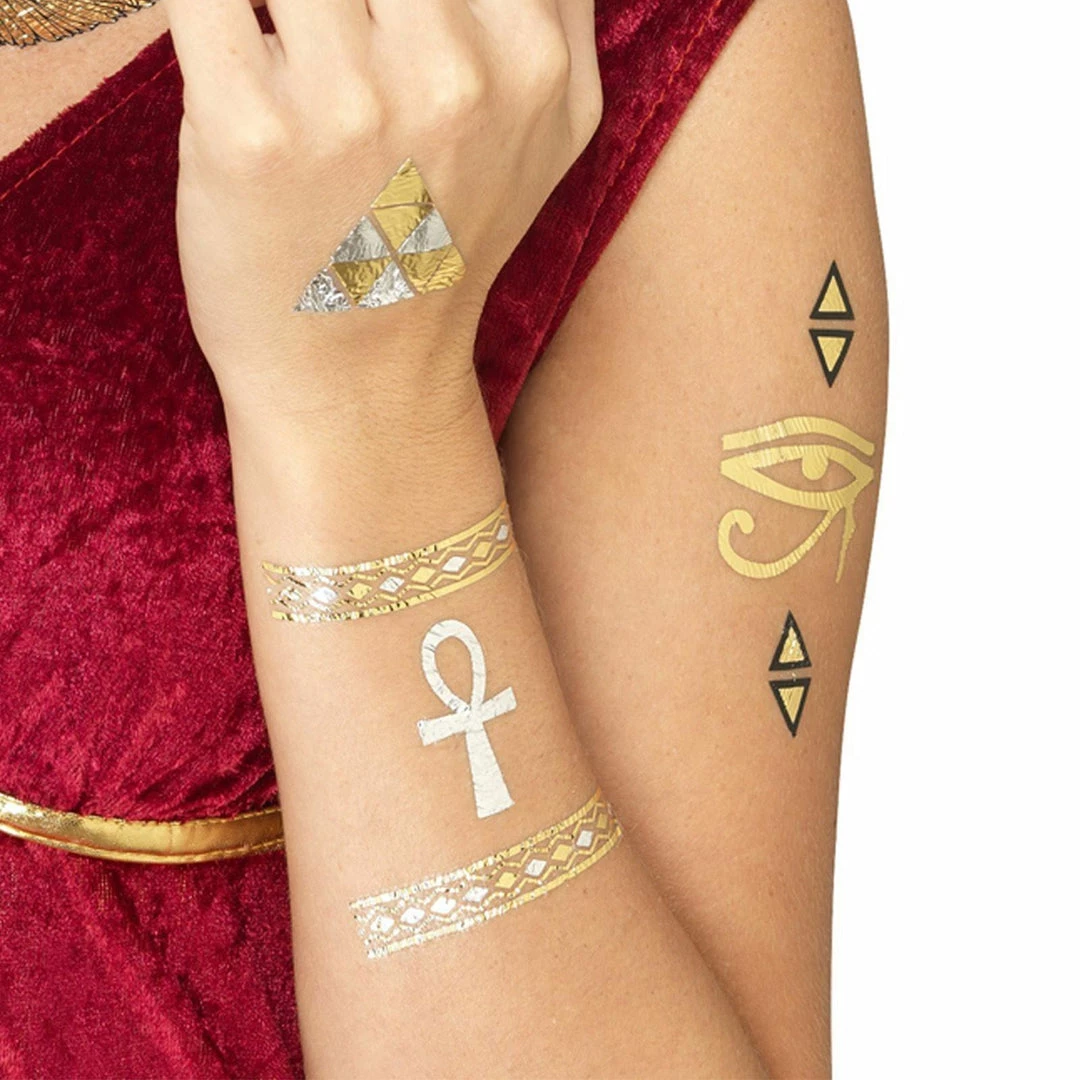 Smiffys Costume Accessories Ancient Egyptian Cleopatra Goddess Symbols Metallic SFX Tattoos Costume Accessory 3 Smiffys Costume Accessories Ancient Egyptian Cleopatra Goddess Symbols Metallic SFX Tattoos Costume Accessory