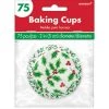 Balloon Agencies Christmas Party Supplies Christmas Holly Design Paper Cupcake Cases Liners Muffin Baking Mould