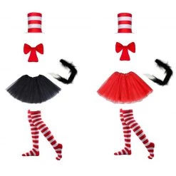 FB Market Place Costumes Dr Seuss Cat In The Hat Ladies Costume Tutu Socks Tie Hat Socks