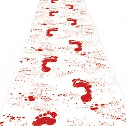 Sweidas Halloween Props/Decoration Bloody Wall Foot Prints Runner Blood Splatter Clings Backdrop Halloween Decoration