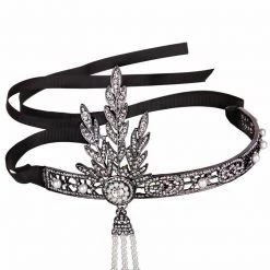Crazy Crazy & More Crazy Deals Flapper Great Gatsby Roaring 20s Headpiece Black Headband Costume Accessories