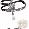 Crazy Crazy & More Crazy Deals Costume Accessories Flapper Great Gatsby Roaring 20s Headpiece Tiara & Bracelet Ring Costume Set