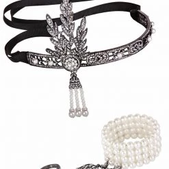 Crazy Crazy & More Crazy Deals Costume Accessories Flapper Great Gatsby Roaring 20s Headpiece Tiara & Bracelet Ring Costume Set