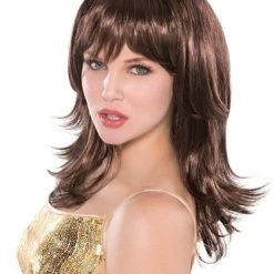 Balloon Agencies Brown Feather Shag Ladies Wig