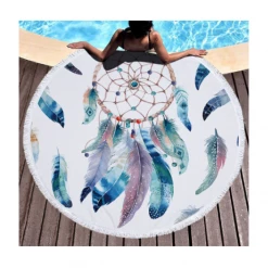AliExpress Home & Garden Large Round 3D Beach Towel Blanket Dream Catcher Printed Bath Yoga Mat Picnic Blanket Wall Tapestry