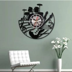 Crazy Crazy & More Crazy Deals Home & Garden Drum Kit And Guitar Vinyl Record Wall Clock 30cm X 30cm
