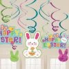 Balloon Agencies Happy Easter Hanging Bunny Foil Swirls Ceiling Party Decoration