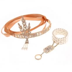Crazy Crazy & More Crazy Deals Costume Accessories Flapper Great Gatsby Roaring 20s Headpiece Tiara & Bracelet Ring Costume Set
