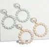 AliExpress Gold Silver Color Round Drop Big Dangle Pearl Earrings Fashion Jewelry