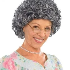 Balloon Agencies Granny Curly Old Lady Costume Ladies Wig
