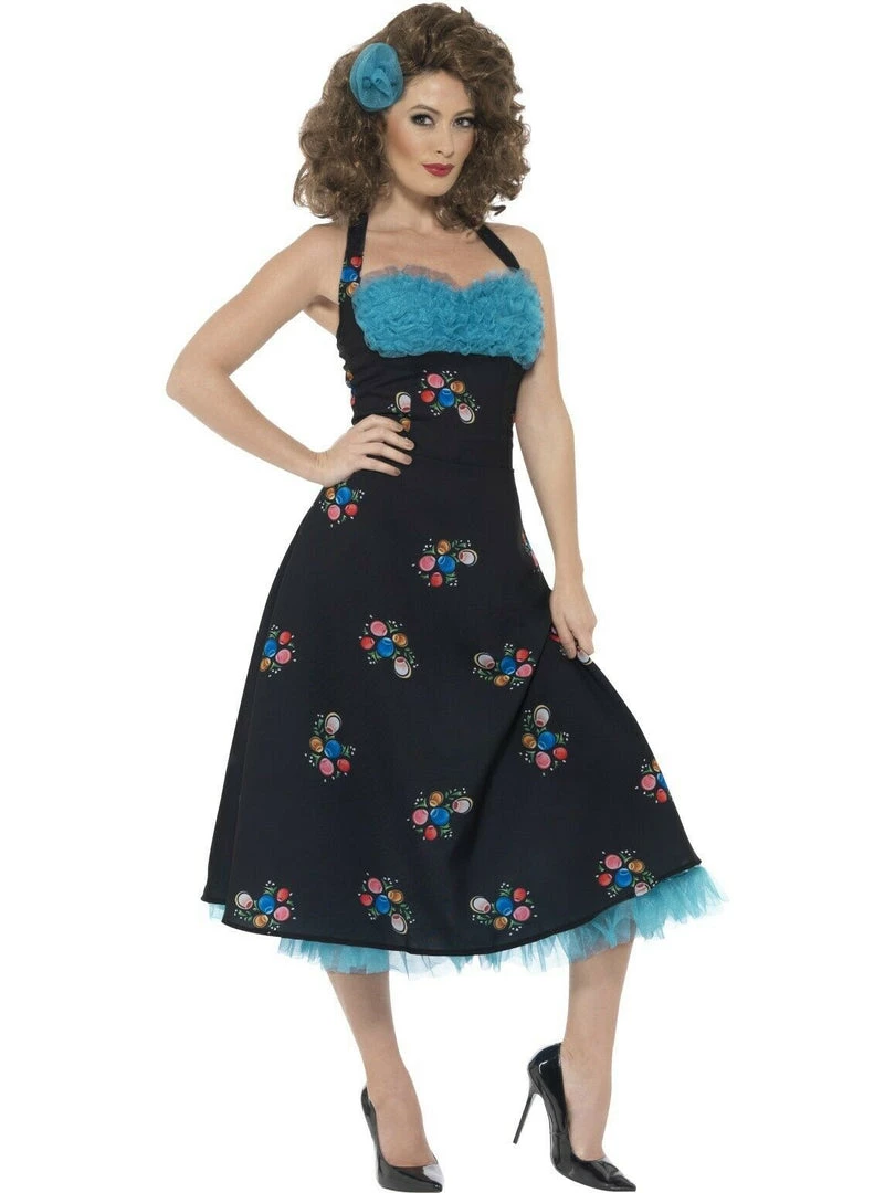 Smiffys Grease Cha Cha DiGregorio Halter Dress Ladies Costume Costumes 1 Smiffys Grease Cha Cha DiGregorio Halter Dress Ladies Costume Costumes