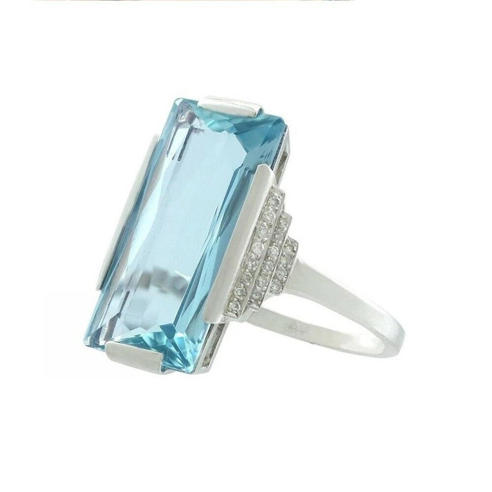 AliExpress Luxury Sea Blue Square Crystal Fashion Ladies Ring 1 AliExpress Luxury Sea Blue Square Crystal Fashion Ladies Ring