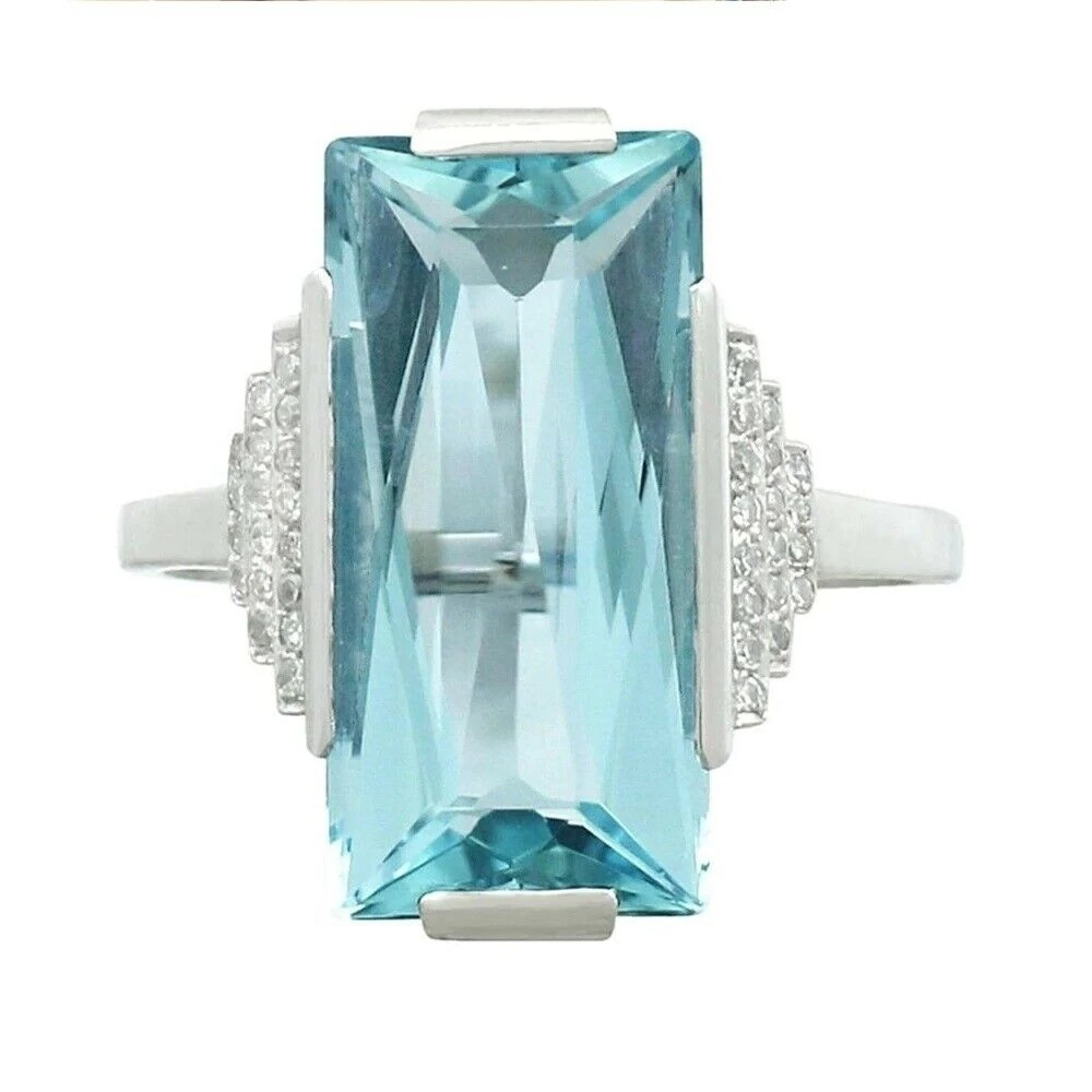 AliExpress Luxury Sea Blue Square Crystal Fashion Ladies Ring 2 AliExpress Luxury Sea Blue Square Crystal Fashion Ladies Ring