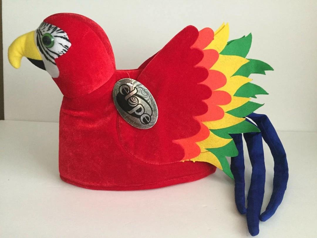 Crazy Crazy & More Crazy Deals Plush Red Velvet Parrot Kids Hat 1 Crazy Crazy & More Crazy Deals Plush Red Velvet Parrot Kids Hat