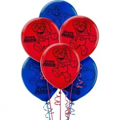 Balloon Agencies Super Mario Brothers 6 Pack Latex Party Balloon Party Supplies