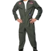Crazy Costume Deals Mens Top Gun Costume Retro Men Aviator Pilot 1980s 80s Military Jumpsuit Uniform Costumes