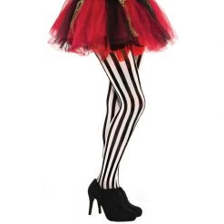 Balloon Agencies Vertical Black & White Striped Ladies Tights Costume Accessories