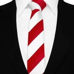 Aussie Toys Wheres Wally Tie Red And White Stripe Formal School Costume Tie