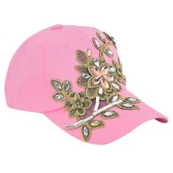 AliExpress Costume Accessories Adjustable Flower Rhinestone Denim Baseball Mesh Cap Fashionable Ladies Hat