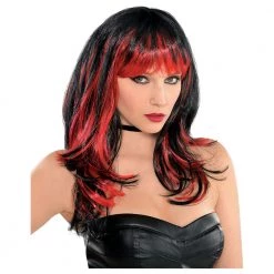 Balloon Agencies Wigs Enchantress Red Black Ladies Costume Wig