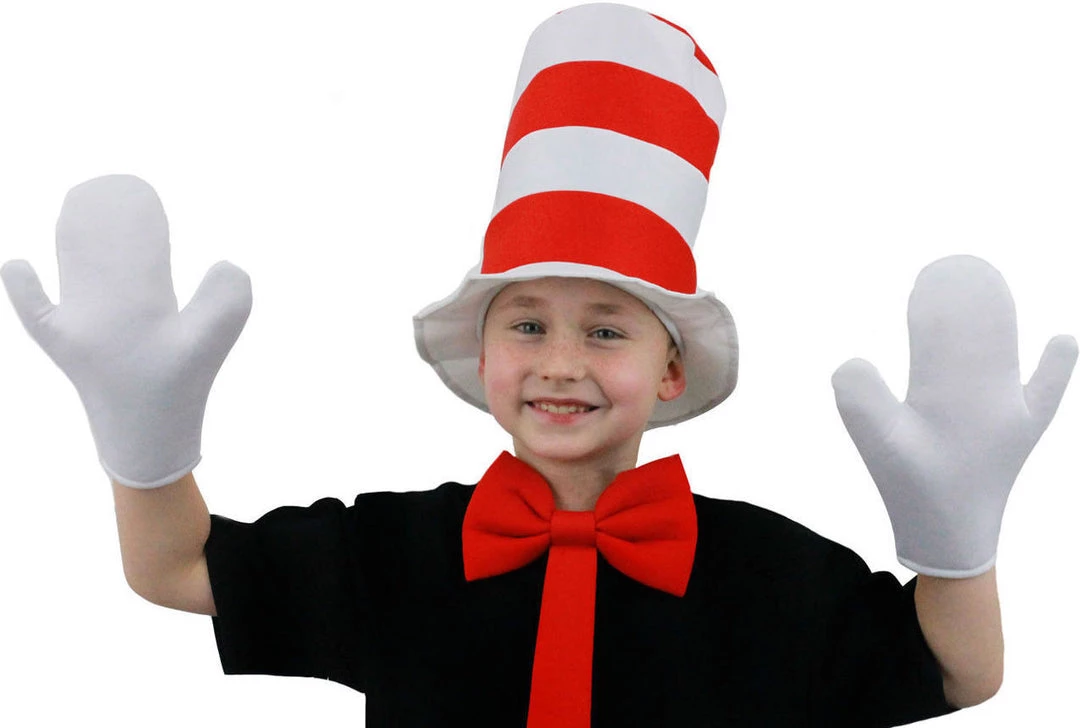 EB Licensed Dr Seuss Cat In The Hat White Gloves Kids Costume Accessory 2 EB Licensed Dr Seuss Cat In The Hat White Gloves Kids Costume Accessory