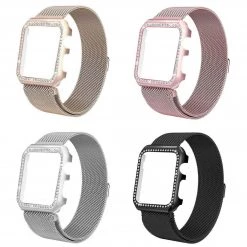 Elegancensplendour Tiffany Milanese Loop Apple Watch Band & Diamond Case Fashion Jewelry