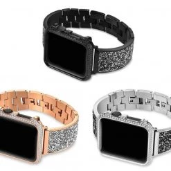 Elegancensplendour Luxury Rhinestone Watch Band & Case For Apple Watch Fashion Jewelry