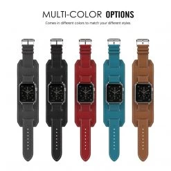 Elegancensplendour Quadra Leather Loop Link Apple Watch Band Strap Fashion Jewelry