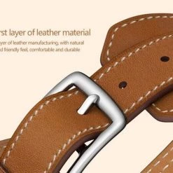 Elegancensplendour Quadra Leather Loop Link Apple Watch Band Strap Fashion Jewelry