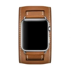 Elegancensplendour Quadra Leather Loop Link Apple Watch Band Strap Fashion Jewelry