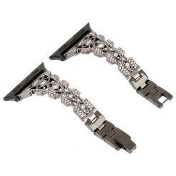 Elegancensplendour Fashion Jewelry Zircon Rhinestone Apple Watch Strap + Case