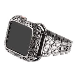Elegancensplendour Fashion Jewelry Zircon Rhinestone Apple Watch Strap + Case