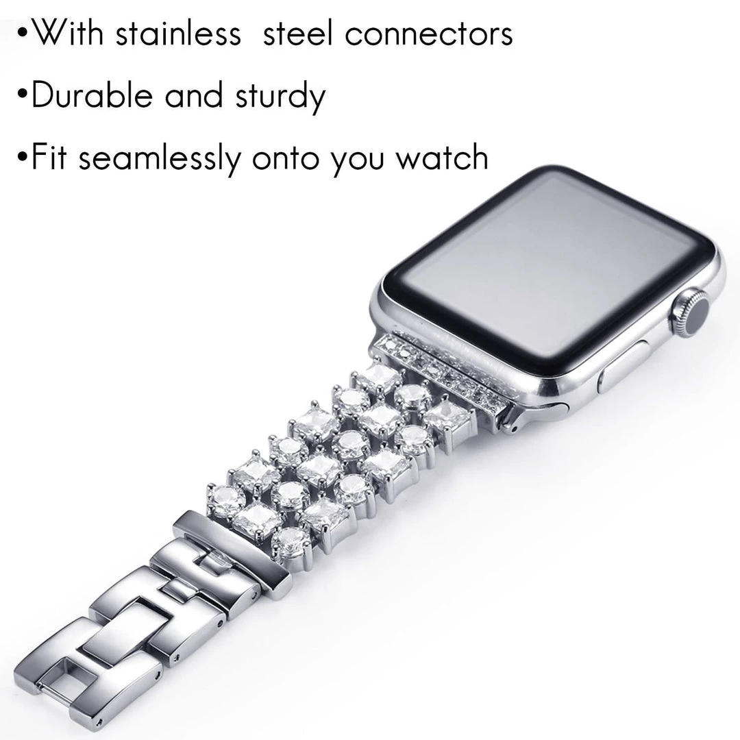 Elegancensplendour Fashion Jewelry Handmade Luxury Rhinestone Apple Watch Band 9 Elegancensplendour Fashion Jewelry Handmade Luxury Rhinestone Apple Watch Band
