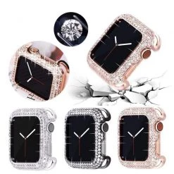 Elegancensplendour Luxury Bling Diamond Apple Watch Bumper Protective Case Fashion Jewelry